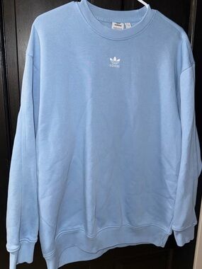 adidas Light Blue Trefoil Crewneck Sweatshirt